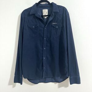 Diesel Co Corduroy Shirt Men's Size XL Navy Blue Western Regular Fit Button Up